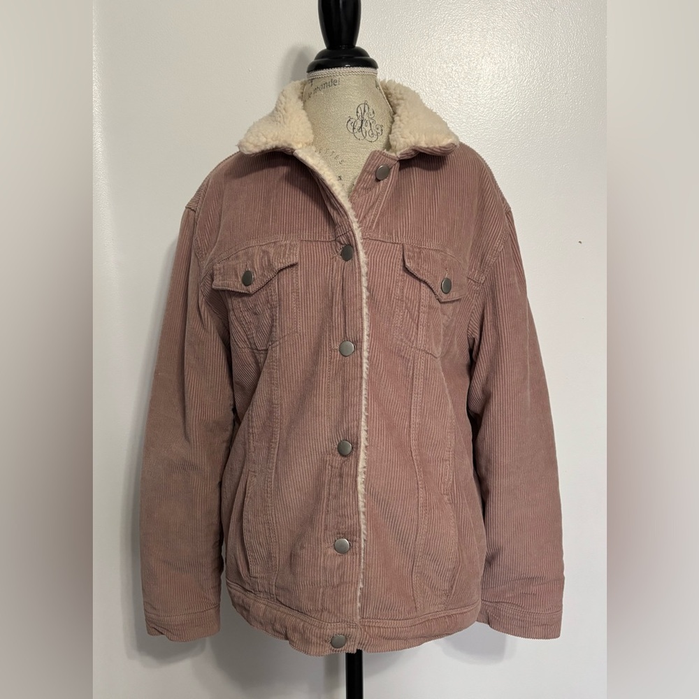 Revamped Cream and Pink Teddy Jacket Cozy Style